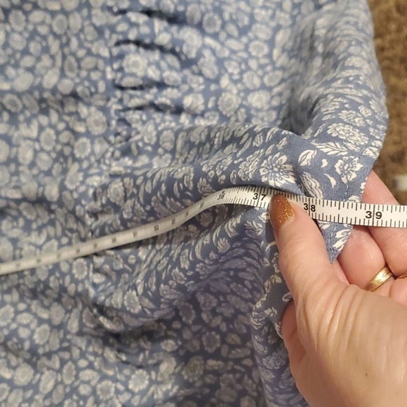 Wallpapher Blue Floral Tired Gathered Slv Sz. XXL Dress - Picture 10 of 13